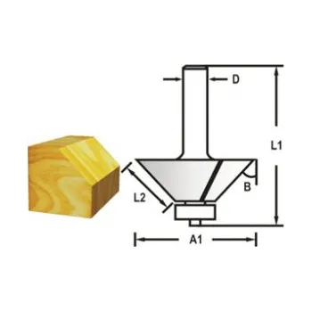 Frézka MAKITA Fazetová/hranová fréza s ložiskem stopka 8 mm,31,8x13,5x55 mm D-48686