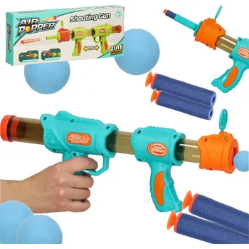 Dětská zbraň KIK Nerfy kuličková pistole 2v1 modrá