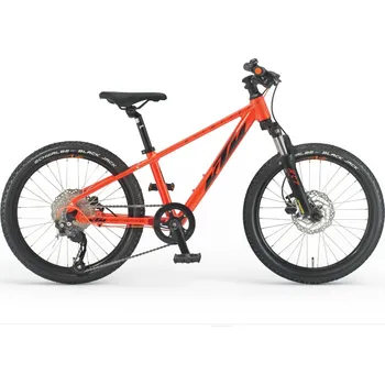 Dětské kolo Dětské kolo KTM WILD SPEED DISC 20" 2026 FRESH ORANGE MATT (BLACK) Barva: Oranžová, Velikost: ONE SIZE dětské horské kolo 9 rychlostí, odpružená vidlice, hydr. kotoučové brzdy Shimano, včetně pedálů