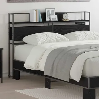 vidaXL Úložné čelo postele s policí Černý dub 120 cm Kompozitní dřevo [859630]