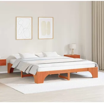 Postel vidaXL Rám postele Voskově hnědá 200 x 200 cm Masivní borové dřevo [872934]