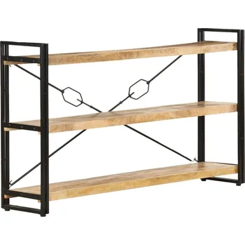 Knihovna vidaXL Knihovna s 5 policemi 140 x 30 x 180 cm masivní mangovník [320628] Barva: Hnědá