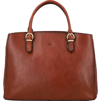 Kabelka Luxusní dámská kožená kabelka do ruky Katana Faria, hnědá