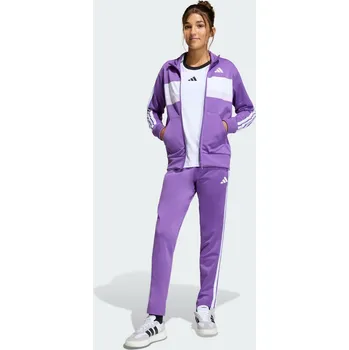 ADIDAS Sportovní souprava Seasonal Essentials Tiberio 3-Stripes Tricot Kids 9 LET BÍLÁ|FIALOVÁ