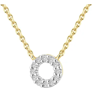 Náhrdelník Zlatý náhrdelník s diamanty - kroužek - 0,02 ct - ryzost 585 - 101.299