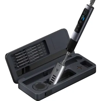 Páječka FNIRSI HS-02A programovatelná mikropájka s úložným boxem a stojanem, 6 hrotů, 100 W