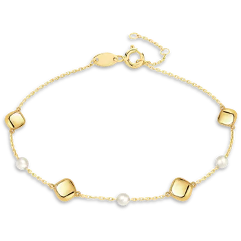 Náramek MINET Zlatý náramek s přírodními perlami Au 585/1000