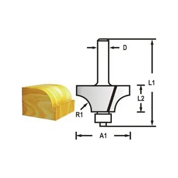 Frézka MAKITA Zaoblovací fréza s ložiskem stopka 8 mm,17,3x8x49 mm R 2,3 mm D-48480