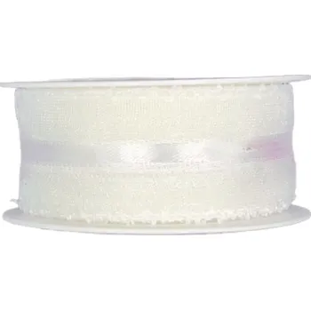 Stuha Stahovací organzová stuha EMOTION bílá, 25 mm x 3 m (8,-Kč/m) (Organzová stahovací stuha, bílá, oboulící)