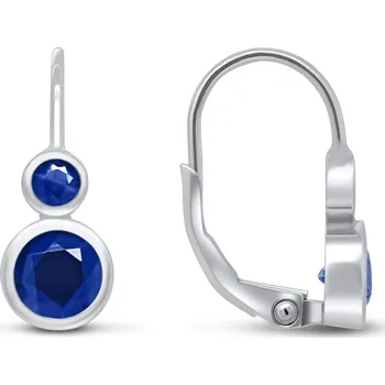 Náušnice Brilio Silver Stříbrné náušnice s tmavě modrými zirkony EA65 + 2 měsíce na vrácení zboží