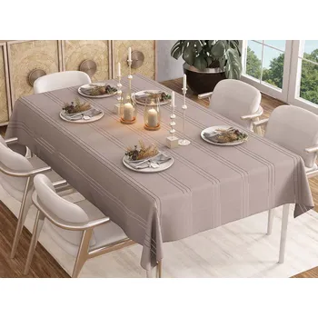 ubrus XPOSE® Ubrus STRIPE - kávový 155x220 cm, + Prodloužená možnost vrácení zboží do 50 dnů