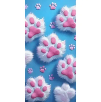 Velur soft - Chlupaté tlapky na modré