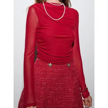 Dámská móda Sinsay - Body s&nbsp;dlouhými rukávy - červená - 290FK-33X - 290FK-33X-L