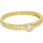 Goldstore Zlatý prsten s briliantem a zdobenou šínou Velikost: 53, Váha: 1.50 g