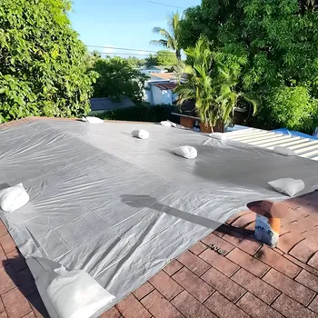 Krycí plachta Ochranná plachta s UV ochranou 6 × 8 m, 120 g/m² – univerzální, pevná, stříbrná