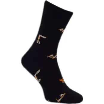 Dámské ponožky Ponožky s potiskem psů 91007 černá velikost 43-46