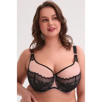 Podprsenka Polovyztužená podprsenka Gaia 1308 Amara Černo-růžová 100H