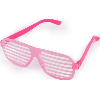 Stoklasa Brýle neonové růžové s proužky svítící ve tmě