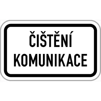 Dopravní značka Dodatková tabulka - čištění komunikace