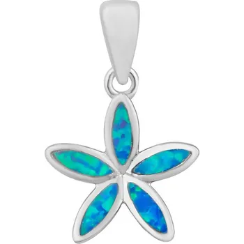 Přívěsek Stříbrný přívěsek Delph s modrým syntetickým opálem LPS2887PSBO