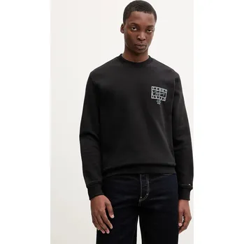 Pánská mikina Bavlněná mikina Tommy Jeans pánská, černá barva, s potiskem, DM0DM22366 99X, vel. S