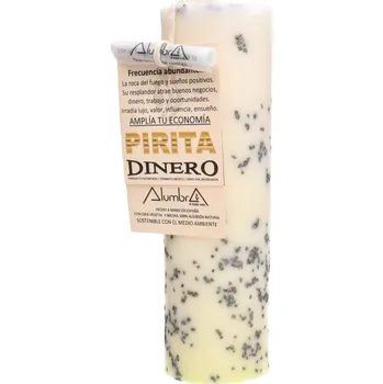 Svíčka Svíčky Rituální svíčka pro přitažení peněz s pyritem