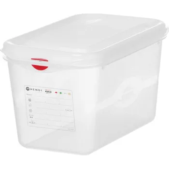 Polypropylenová nádoba GN 1/4, HENDI, GN 1/4, 4,3L, Průhledná, 265x162x(H)150mm