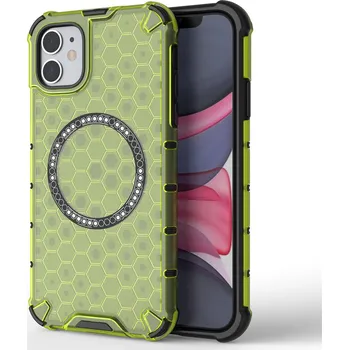 Pouzdro na mobilní telefon Techsuit HoneyComb Shield MagSafe pro iPhone 11 lime green