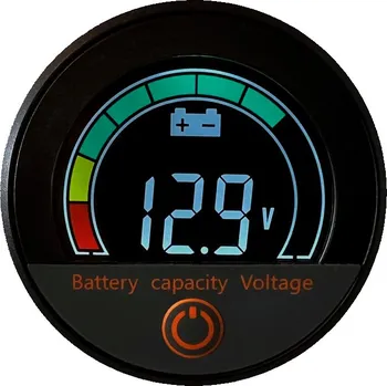 Tester autobaterie Indikátor kapacity baterie 8-100V, kulatý