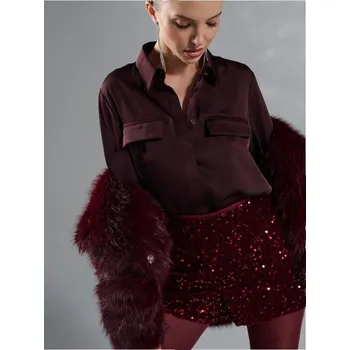 Dámské kraťasy Sinsay - Kraťasy s flitry - kaštanová - 985AL-83X - 985AL-83X-XS-1