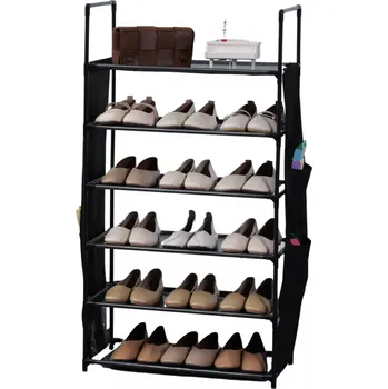 Botník Herzberg Home & Living Herzberg 6vrstvý úložný stojan na boty - 47x100cm černý