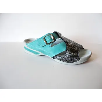 Dámská obuv Medistyle Dámská zdravotní pantofel Katrina Barva: modrozelená-stříbrná, Velikost EU: 42