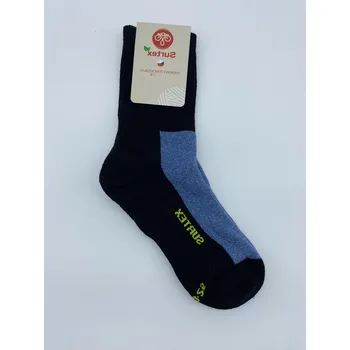 Pánské ponožky Surtex dospělé ponožky 75% merino volný lem modré Velikost EU: 35-38