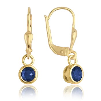 Náušnice MINET Elegantní zlaté náušnice s modrými zirkony Au 585/1000