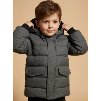 Sinsay - Prošívaná bunda s kapucí - šedá - 417FC-90M - 417FC-90M-134