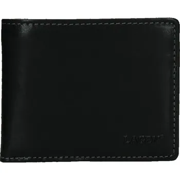 Peněženka Lagen pánská kožená peněženka černá W-8120/T black