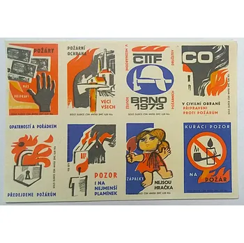 samolepka Aršík zápalkových nálepek - požární bezpečnost