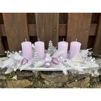 Svícen Adventní svícen rovný v lila barvě
