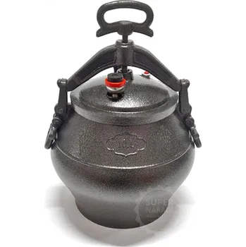 Tlakový hrnec Misgaran afghánský tlakový kotlík 10 l, kazan, černý (Misgaran - hliníkový tlakový hrnec 10 litrů, s madlem)
