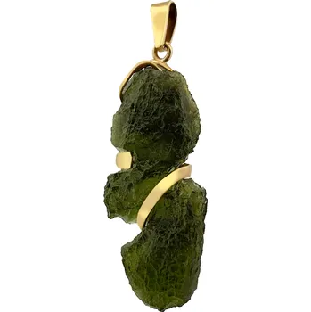 Přívěsek Zlatý přívěs s unikátním vltavínem