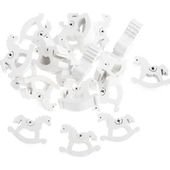 Vánoční dekorace Casa de Engel Dřevěný houpací koník - sada 18ks 50