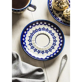 Stolování Keramický talíř / podšálek Bolesławiec 16 cm - dek. 166A