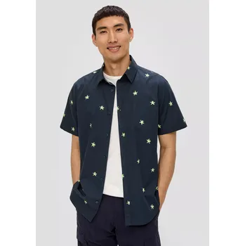 Pánská košile s.Oliver pánská slim fit košile se vzorem tmavě modrá Velikost: L