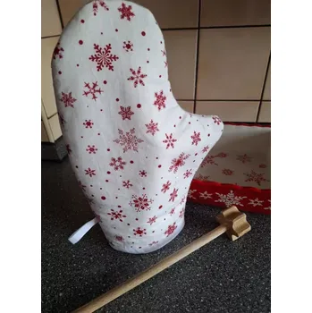 Chňapka Kuchyňská chňapka bílá, červené vločky