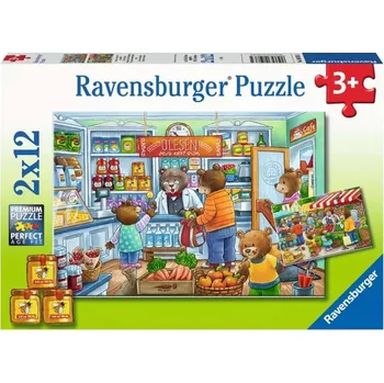 Puzzle Ravensburger Medvídci na nákupech 2 x 12 dílků