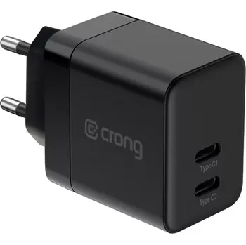 Ultrakompaktní gan síťová nabíječka 2× usb‑c 35 w pd 3.0 s pps, černá