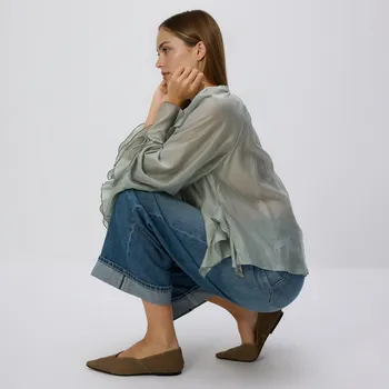 Dámské baleríny Reserved - Semišové baleríny - béžová - 908FF-80X - 908FF-80X-40