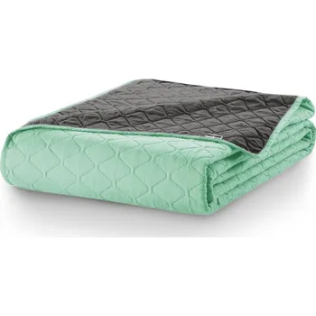 Přehoz na lůžko Oboustranný přehoz na postel DecoKing Axel mentolový/ocelový, velikost 220x240