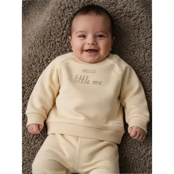 Pánské oblečení Sinsay - Mikina s&nbsp;potiskem - béžová - WJ528-02X - WJ528-02X-80