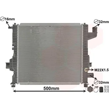 Chladič motoru Chladič, chlazení motoru VAN WEZEL 43002262